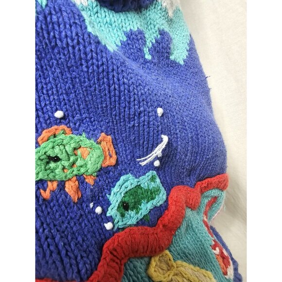 Vintage Star Blue Originals Ocean theme Women's Sweater Size Small sleeveless - Picture 6 of 13